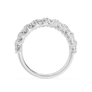 Bague 3 rangs diamants de synthèse poires et marquises Amalfi